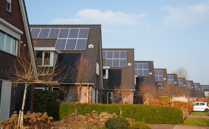 Solar panels on homes in Belgium